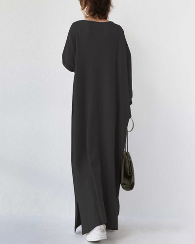 Laluna | Fashionable long-sleeved dress with V-neck