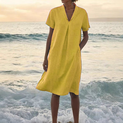 Bettina – Women's V-neck dress with pockets