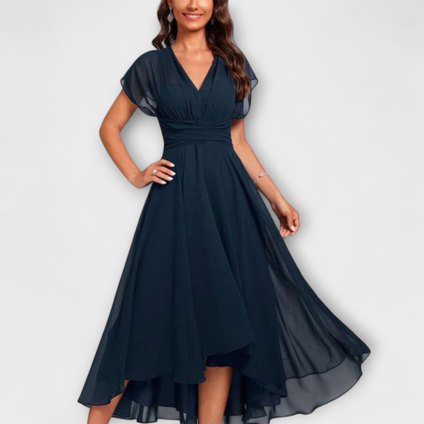 Julita - Flowing V-neck evening dress