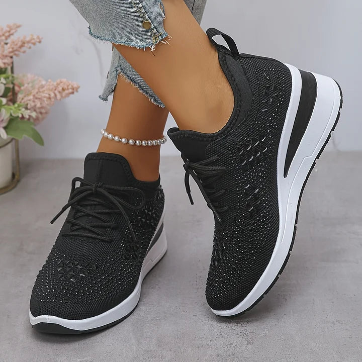 Giselle - Orthopedic sneakers with rhinestones