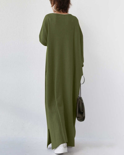 Laluna | Fashionable long-sleeved dress with V-neck