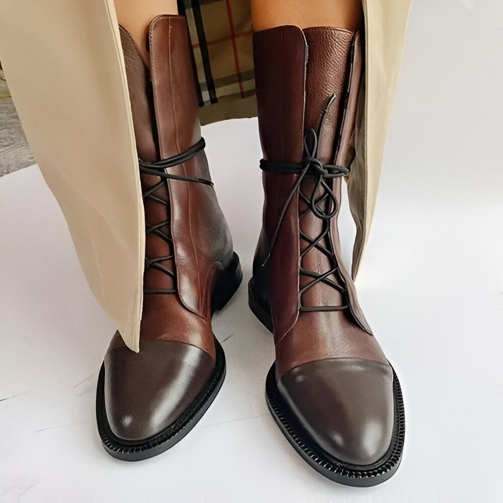 Isabella - Eleganckie skórzane buty na obcasie
