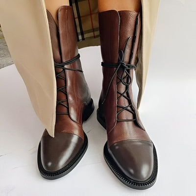 Isabella - Eleganckie skórzane buty na obcasie