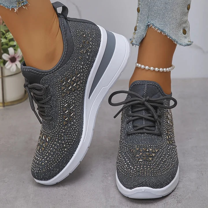 Giselle - Orthopedic sneakers with rhinestones
