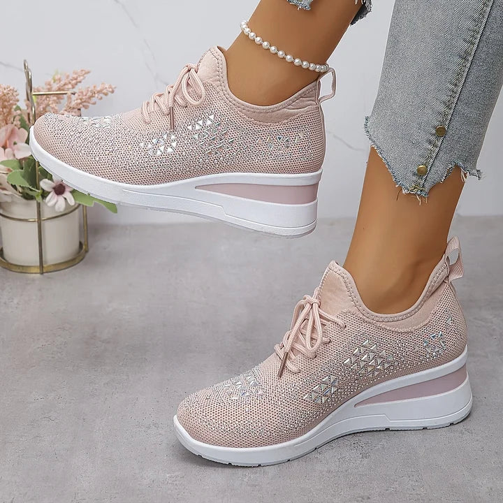 Giselle - Orthopedic sneakers with rhinestones