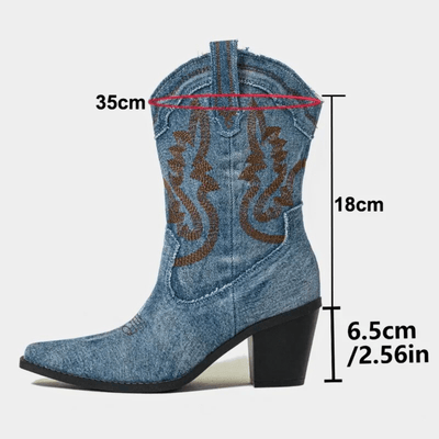 Kowbojskie botki Veloria Denim