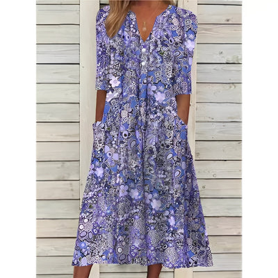 Andrea | Stylish floral shirt dress 
