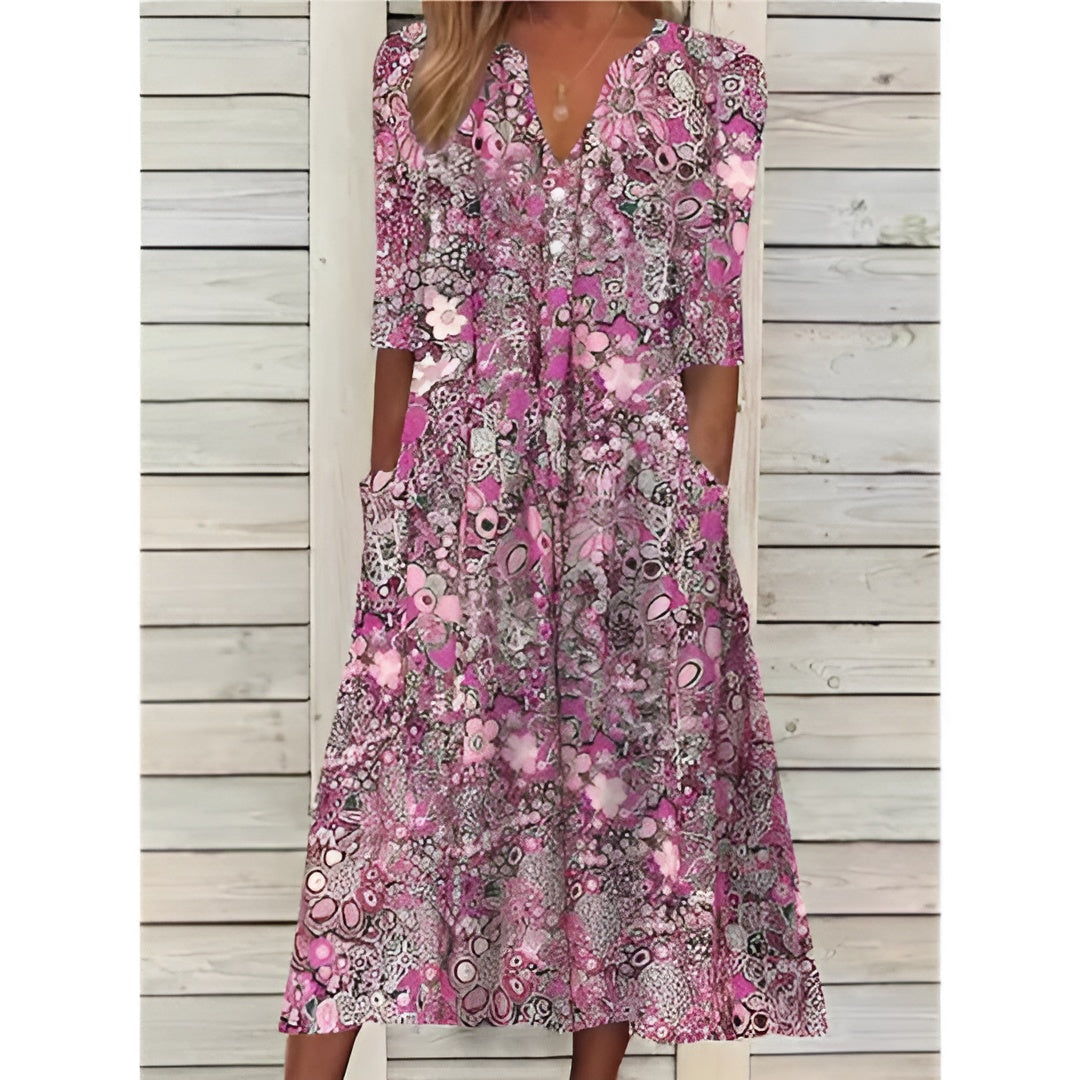 Andrea | Stylish floral shirt dress 